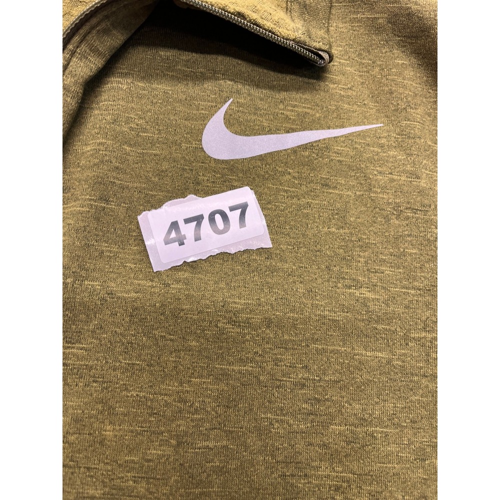 Nike Running Dri-FIT Mens XL Half Zip Pullover Olive Green Thermal Grid 4707 - Picture 5 of 5